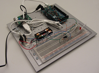 Arduino and breadboard project on Threadboard