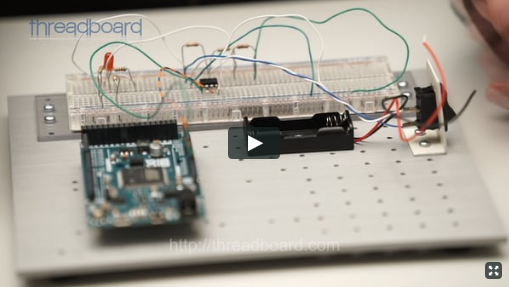video of threadboard use with arduino, breadboard, PCB and accessories